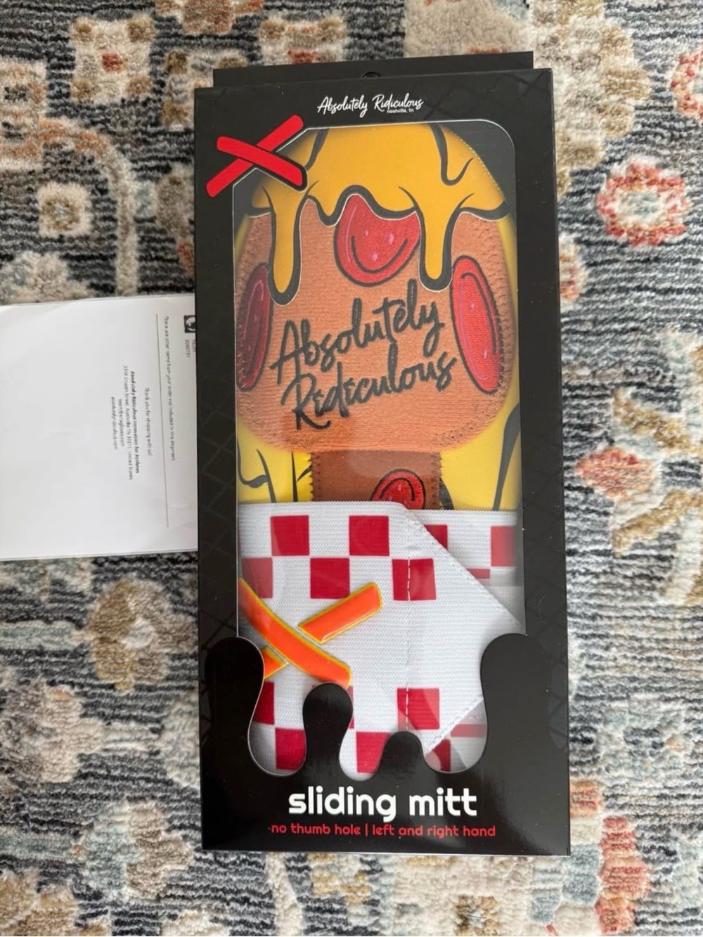 Kids Sliding Mitt in Yellow, Red & White